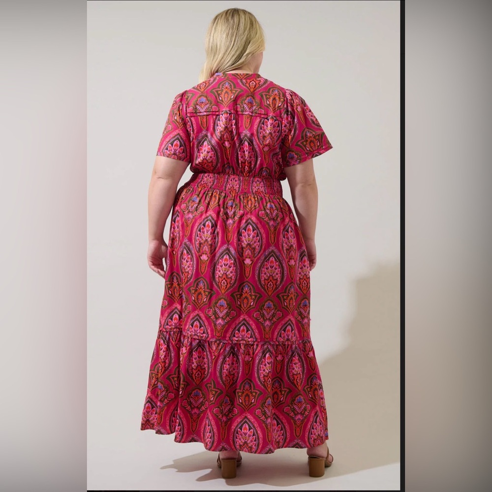 New Azura Paisley Beltran Poplin Maxi Dress Curve 2X 🌺🌸🌹 - Picture 4 of 7